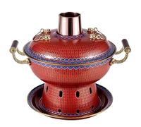 Olla caliente de cobre de China, olla caliente de cobre cloisonné que quema aceite y alcohol respetuosos con el medio ambiente, una persona que comparte una olla caliente pequeña, una persona esmalta