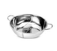 Olla caliente de doble sección de acero inoxidable para uso en estufas de inducción o gas, compatible con comidas de varios sabores sin sabor cruzado (B)