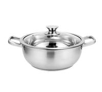 Olla Caliente de dos Sabores Olla de inducción for sopa transparente, olla acero inoxidable para Uso Familiar y en Restaurantes(28cm)