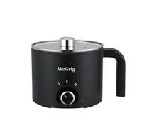 Olla caliente eléctrica de 1,8 L, olla de ramen, fuente de alimentación doble, mini olla portátil multifuncional para pasta, fideos, huevo, sopa, arroz, olla antiadherente de fideos con protección