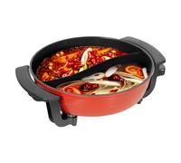 Olla caliente eléctrica de 6 litros, actualizada, olla caliente separable de doble cara, 1360 W, olla caliente eléctrica, fondue para 6 personas, con tapa, fondue, termostato ajustable, olla caliente