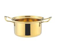 Olla caliente individual de acero inoxidable con doble compartimiento, olla Shabu Shabu con divisor, no magnético, utensilios de cocina de grado 201 para una porción individual de cocina asiática (5