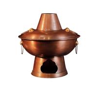 Olla caliente multifuncional de cobre de 32 cm, cocina tradicional Shabu Shabu de carbón para fiestas en casa, perfecta para entusiastas de las ollas calientes y reuniones