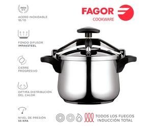Olla clasica bombeada 6 l inox 18/10 fagor ø23,5x17cm