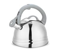 Olla clásica para hervir agua con tapa y silbato, 2,5 L, eléctrica y de gas
