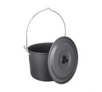 Olla colgante de 8 L para cocinar al aire libre con bolsa de transporte de malla, adecuada para camping, picnic, barbacoa y pesca