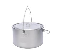 Olla Colgante de Titanio con asa for Camping, Ideal for Viajes sin límites, for picnics y Senderismo, Gran Capacidad, 1,3 l, 0,9 2 Unidades(Ti2043C-1.3L)