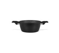 Olla con 2 asas para pasta y sopas - Cacerola con 2 asas, ideal para guisos, de aluminio antiadherente, 27 x 20 x 8 cm, negro