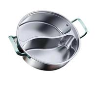 Olla con separador de acero inoxidable Olla caliente de acero inoxidable 316 con dos compartimentos, 32/34 cm grosor, multifuncional, for sopa, uso doméstico o restaurante(Diameter 32cm)