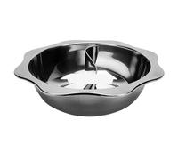Olla con separador de acero inoxidable Olla de acero inoxidable doble cara con dos compartimentos for sopa, olla cocina, plato for calentar, placa inducción comercial(Kind 2 Diameter 32cm)