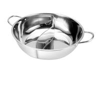 Olla con separador de acero inoxidable Olla doble de acero inoxidable con dos compartimentos for cocinar sopa, compatible estufas gas(30cm)