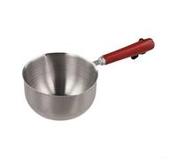 Olla de aceite con mango de madera, 300 ml, pequeña cacerola para derretir mantequilla y salsas, apta para inducción de gas eléctrica, ojal colgante para ahorrar espacio (500 ml)