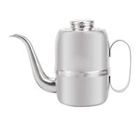 Olla de aceite de acero inoxidable, botella de de soja a prueba de fugas, recipiente para condimentos con boquilla antigoteo para cocina, verter con precisión, lata de tetera, (32O tamaño grande)