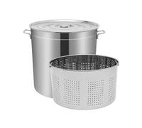Olla de acero inoxidable 100L, olla con tapa y cesta, olla de cocina de gran capacidad, freidora comercial para restaurante, catering, celebraciones familiares