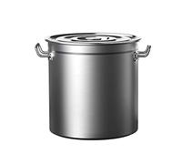 Olla de acero inoxidable 304 de 21 L con tapa, diseño de fondo grueso, pulido con espejo, antiadherente, 30 x 30 cm, ideal para cocinar en casa y restaurante, esencial de cocina versátil
