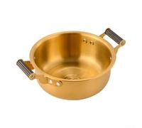 Olla de acero inoxidable 304 de doble capa estilo coreano para cocinar fideos de caracol y ramen con cómodas asas de doble oreja para un uso seguro (dorado/L)