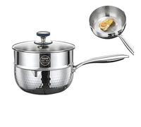 Olla De Acero Inoxidable - Batería De Cocina Antiadherente En Acero Inoxidable - Olla de Cocción a Vapor,Para Cocinar En Casa: Freír, Hervir, Cocer A Fuego Lento, Sopas Y Comidas Saludables