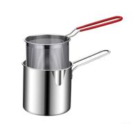 Olla de acero inoxidable con cesta y asas cómodas para freír patatas fritas de carne, verduras y más