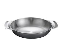 Olla De Acero Inoxidable con Doble Asa para Paella Coreana, Ideal para Servir Aperitivos, Frutas Y Platos De Cocina.