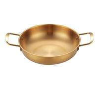 Olla de acero inoxidable con doble mango, adecuada para cocinar paella en estufa y más (oro 28 cm)