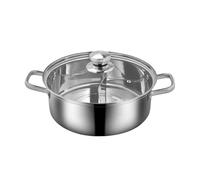 Olla de acero inoxidable con separador Olla caliente de acero inoxidable 304, compatible con cocina inducción y estufa gas, olla for sopa dos compartimentos(30cm divided hot pot)