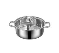 Olla de acero inoxidable con separador Olla caliente de acero inoxidable 304, compatible con cocina inducción y estufa gas, olla for sopa dos compartimentos(28cm divided hot pot)