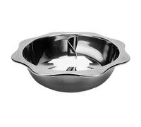 Olla de acero inoxidable con separador Olla de acero inoxidable doble cara con dos compartimentos for sopa, olla cocina, plato for calentar, placa inducción comercial(Kind 2 Diameter 38cm)