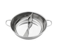 Olla de acero inoxidable con separador Olla doble de acero inoxidable con dos compartimentos for sopa, ideal for acampar, cocinar y fiestas(B-30cm)