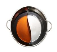 Olla de acero inoxidable con separador Olla sopera de acero inoxidable 24-40 cm y 1,5 mm grosor con doble asa, for cocina doméstica, redonda, inducción(Double lattice 38cm)