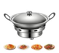 Olla de Acero Inoxidable con Tapa Juego de Menaje Plegable con Hornillo