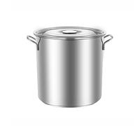Olla de acero inoxidable con tapa, olla grande y profunda para almacenar y calentar, ideal para el hogar y cocinas profesionales