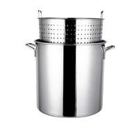 Olla de acero inoxidable de 27/45/63 cuartos de galón, freidora comercial de alta resistencia para pavo, cangrejos de río y almejas, vaporera con colador para sopa, caldo y cazuela de chile, 45