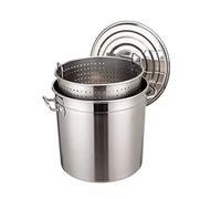 Olla de acero inoxidable de 27/45/63 cuartos para mariscos, cangrejos y hervir cangrejos - Olla freidora con canasta de filtro - Utensilios de cocina de vapor resistentes para hervir gumbo y gui