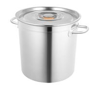 Olla de acero inoxidable de 35 litros, para sopas, ollas con tapa, de acero inoxidable grueso, compatible con inducción, gas, vitrocerámica, etc