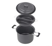 Olla de acero inoxidable de doble propósito para exteriores de 6 L para acampar y cocinar a la barbacoa con funciones de vapor y cocina, ligera y portátil para un fácil transporte