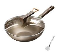 Olla de acero inoxidable de escudo de titanio de doble cara sin recubrimiento y pegajosa olla de cocina doméstica olla de inducción de acero inoxidable olla de cocina titanium hammered pan pro,34cm