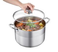Olla de acero inoxidable VEVOR, olla de 12 cuartos de con de vidrio, sin , sin , compatible con estufas de gas, placas de inducción y estufas eléctricas, para , guisos y pasta