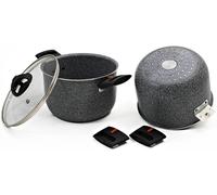 Olla de aluminio antiadherente con tapa 16 cm artepetra beaver brand