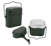 Olla de Aluminio para Camping, Lata Militar para desorden 180 ℃ Resistente Temperatura lonchera Militar Utensilios de Cocina Kit desorden ollas sartenes Juego para Acampar al Aire Libre Regalos