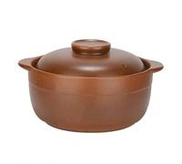 Olla de arcilla de terracota de cerámica con tapa, cacerola de barro duradera para cocinar a fuego abierto, mango resistente al calor, olla de gran capacidad (tamaño: 4 L)