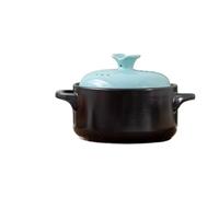 Olla de arcilla for el hogar, olla for estofado, for sopa a Gas, azulejo cerámica resistente a altas temperaturas, piedra, suministros cocina Para Guisar(Blue 2510ml)