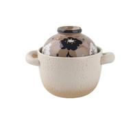Olla de arcilla para cocinar, olla caliente de cerámica con tapa, cacerola resistente al calor para cocinar al vapor, cocinar a fuego lento y cocinar lentamente
