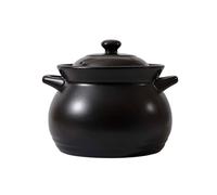 Olla de barro cerámico gran capacidad for guiso doméstico, apta for sopa y, 2,1 L(4 Litres)