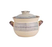 Olla de barro de cerámica para cocinar, tazón de sopa de porcelana con asa, cacerola para cocinar, taza para servir, cacerola de cocina, olla humeante japonesa, plato caliente con forma redonda p