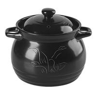Olla de barro japonesa, ollas de barro, olla de barro, olla de barro de estilo japonés retro, olla de cerámica for estofado, cazuela de arcilla for el hogar r for estofado(Black,1350ml)