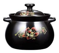 Olla de barro para sopa, cacerola redonda con tapa, ollas de barro para cocinar, olla para estofado, sopa, vapor, 7.3L