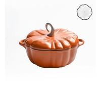 Olla de calabazaOlla de hierro fundido con tapa, olla de sopa - Capacidad para 3-5 - Decoración de Acción de Gracias Navidad