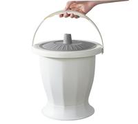 Olla de cámara con tapa y manija de la cama pesada sartén lavable sin deslizamiento PP Portable Portable con botella de orina reutilizable de base desmontable para adultos Camping de viajes de e