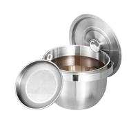 Olla de camping - utensilio de cocina para camping y senderismo - Cuenco escurridor de acero inoxidable con tapa, equipo de exterior para viajes, pesca, caza, barbacoa,