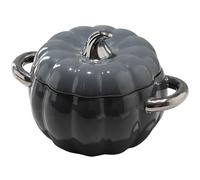 Olla de cerámica, Cacerola pequeña de cobre con tapa y asa, ideal for servir sopa(Gray)